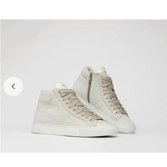 P448 Star White Zebra Hightop Sneaker size EU 39 US 9 EUC - Picture 2 of 11